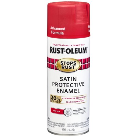 Rust-Oleum Fire Red, Satin, 12 oz 338943